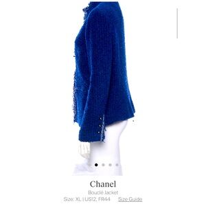 Chanel Blue Boucle Jacket Size 12